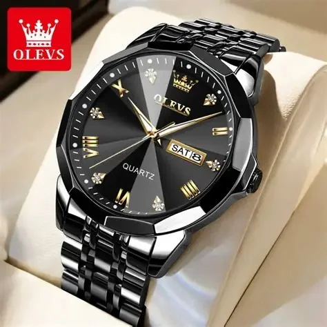 Olives watch Luxury mans- black